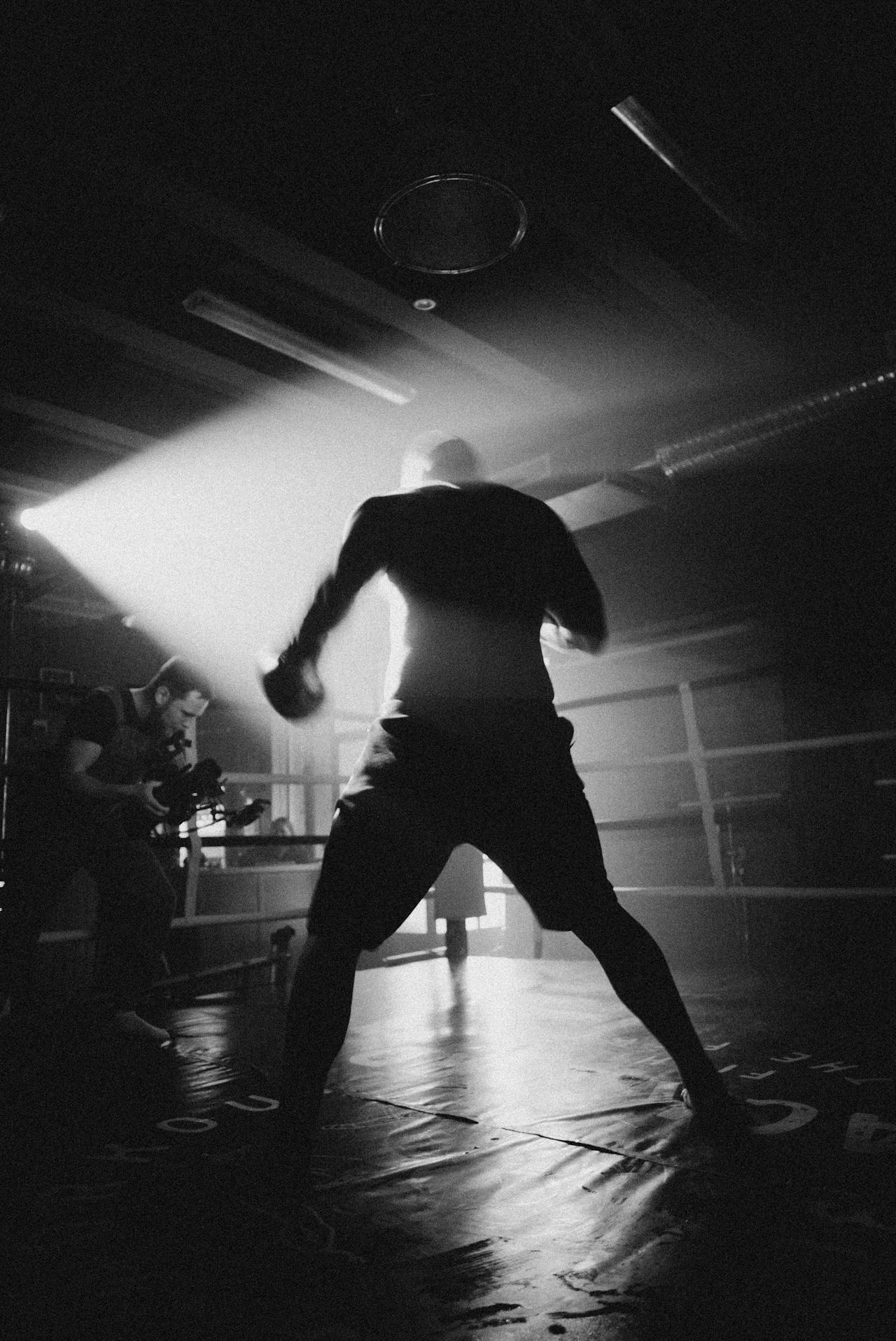 Fighter in action